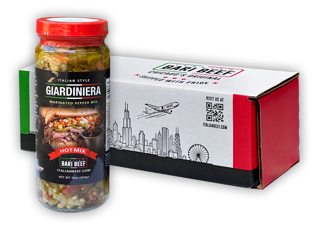 Bari Hot Giardiniera gift box - gift-ready Chicago-style giardiniera shipped nationwide